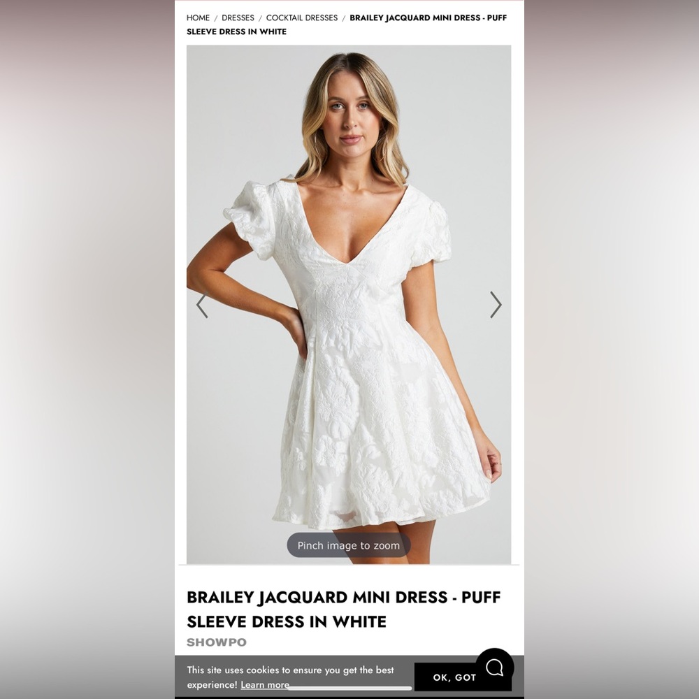 Showpo White Puff Sleeve Dress